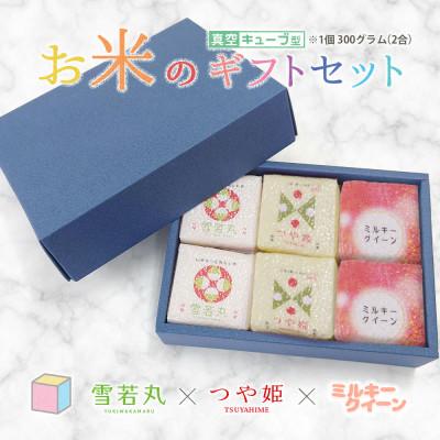 ふるさと納税 鶴岡市 真空キューブ米 詰め合わせ 300g(2合)×6個 山形県産 つや姫/雪若丸/ミルキークイーン