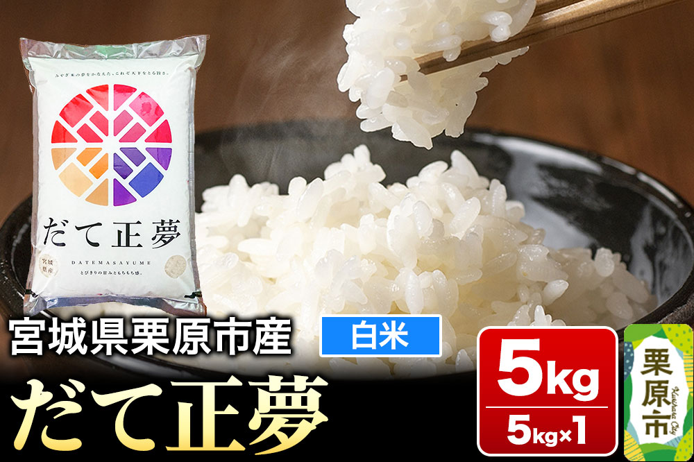 【令和6年産・白米】宮城県栗原市産 だて正夢 5kg (5kg×1袋)