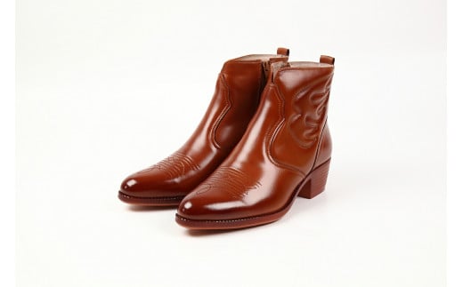 【Made in JAPAN】本革ウエスタンブーツ日本製 (サイズ：25.0cm　カラー：キャメル)