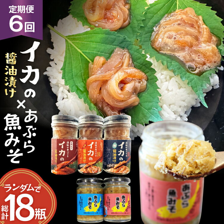 【ふるさと納税】ご飯のお供 あぶらみそ イカ 醤油漬け 3本 ランダムでお届け 6回 定期便 総計18本 [康貴丸水産 長崎県 平戸市 hr42bgy400205] お取り寄せ おにぎり おかず 具材 油味噌 魚 さかな 塩辛
