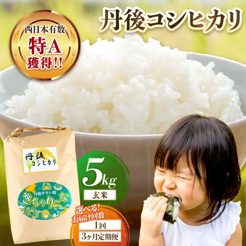 【ふるさと納税】令和7年産／玄米 高レビュー★ 直売所直送「令和7年産　京丹後市産　コシヒカリ」　玄米5kg 選べる 定期便 回数 ふるさと納税 米 玄米 特A 検査1等米 国産 こめ ごはん 京都産 コシヒカリ 農家応援 生産者応援 送料無料