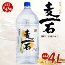 【ふるさと納税】メガボトル！ 純 麦焼酎【麦一石】4L エコペット 25度 焼酎 蔵元直送【発送時期が選べる】4リットル パーティサイズ 麦 酒 麦麹 焼酎 大容量 熊本 球磨 焼酎 多良木町 米麹 国産 常温 スッキリ マイルド 年内発送 年内配送 熊本県 多良木町 送料無料