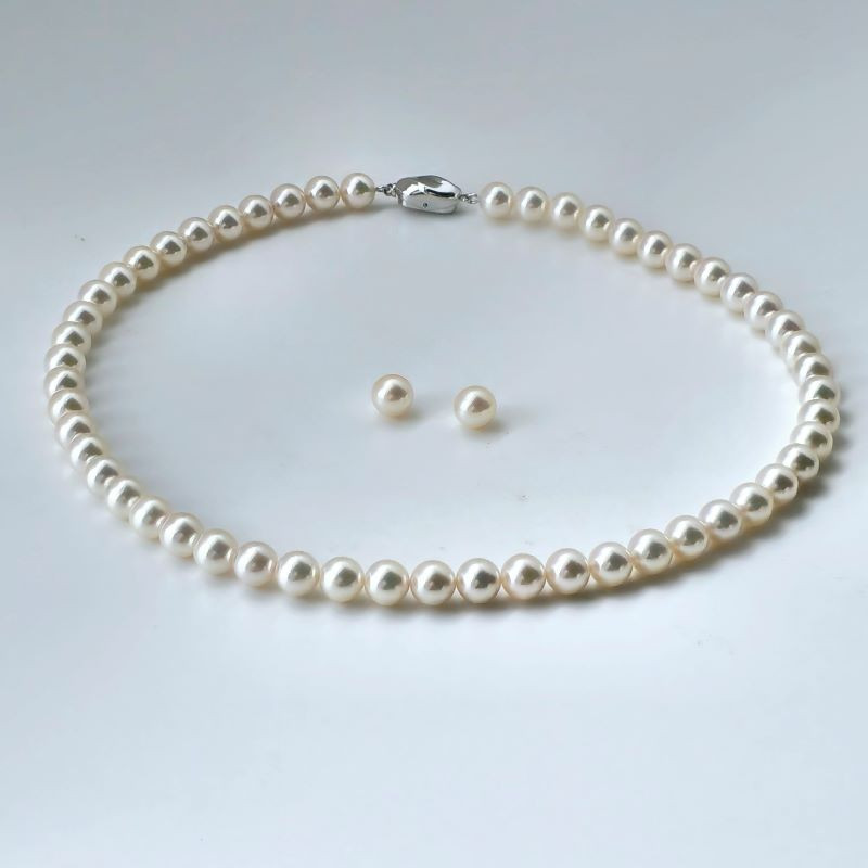 
            真珠科学研究所、花珠鑑別鑑定書付アコヤ真珠ネックレス2点セット（ピアス） / アクセサリー パール あこや 真珠 プレゼント パールネックレス 記念日 母の日 ギフト オールシーズン 成人式 花珠 真珠化学研究所 セット 【1200-05-1】
          