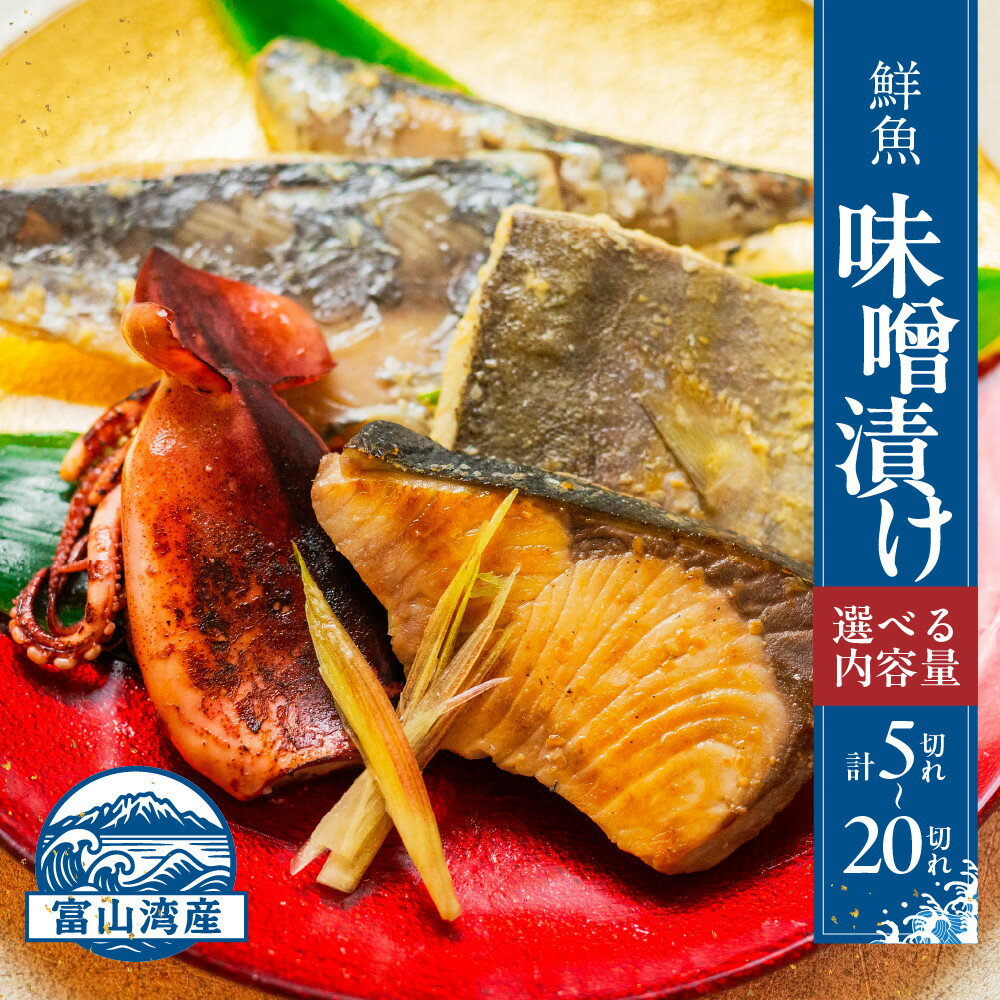【ふるさと納税】富山湾鮮魚味噌漬け 【選べる内容量】計5切れ～20切れ | 五本水産 富山直送 富山市 魚 さかな 味噌漬け ぶり かんぱち めだい たちうお するめいか かます いわし 白がれい さば さわら まだら セット おすすめ 人気 送料無料