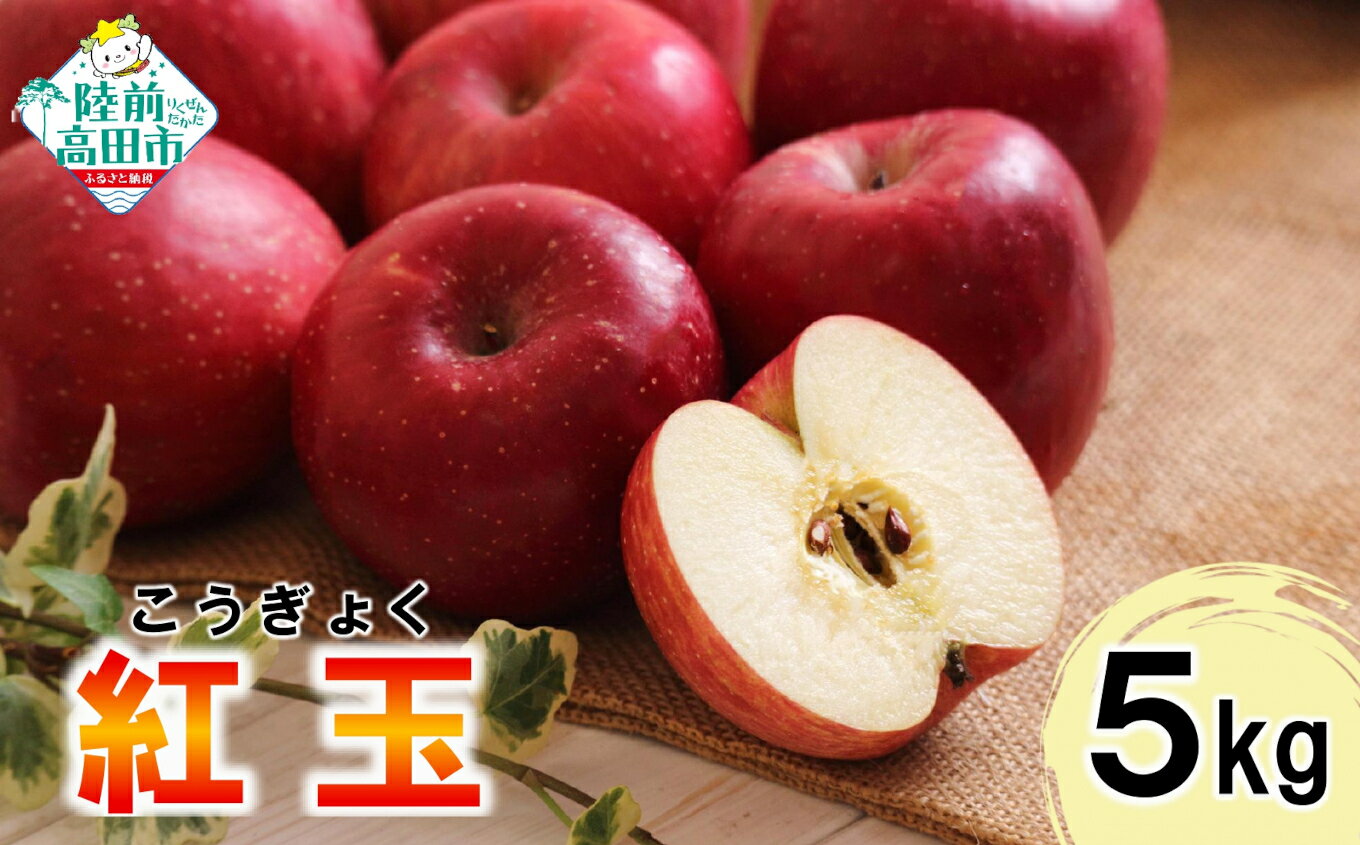 【ふるさと納税】旬の りんご 5kg〈 品種 紅玉 〉 料理・お菓子におすすめ [ フルーツ リンゴ 林檎 アップル 果物 こうぎょく 期間限定 数量限定 ジャム アップルパイ 料理 お菓子 人気 ジューシー 産地直送 新鮮 旬 家庭用 訳あり 加工用 岩手 陸前高田 ]