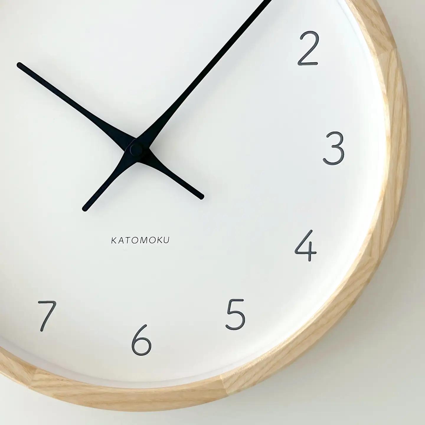 KATOMOKU muku clock 7 ≪km-60NA≫木製掛け時計(ナチュラル/スイープムーブメント(連続秒針))【B25-NA-1】