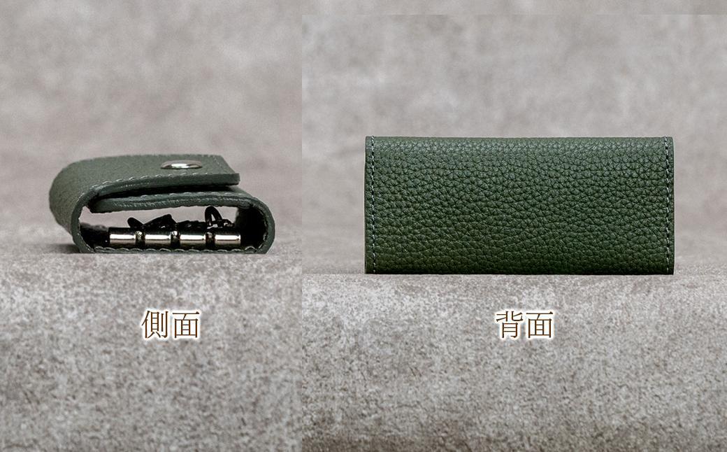 本革 スリムキーケース３連 日本製 革製品 レザー コンパクト Liete vivid オレンジ オレンジ