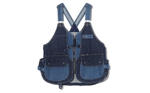 ベスト FUKUYAMA Denim Camping Vest（サイズ：S｜カラー：Indigo） 広島県福山市/株式会社スノーピーク キャンプ デニム レディース メンズ 前開き 春夏 秋冬 [BACO002]