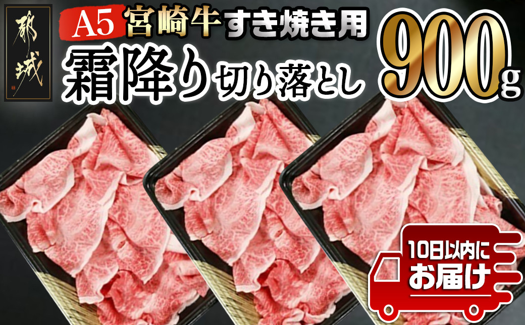 
            宮崎牛(A5)霜降り切り落とし すき焼き用900g ≪みやこんじょ特急便≫_AD-0117-Q_(都城市) A5等級 国産黒毛和牛 すきやき用 牛肩 牛バラ霜降り切り落とし 300g×3 牛バラ肉 牛ばら 自慢の逸品 特急便
          