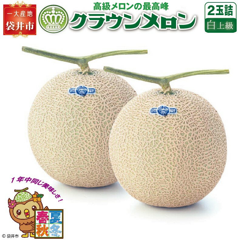 メロン クラウンメロン 白上級 2玉 箱入り 静岡県産　【 果物 フルーツ マスクメロン 】