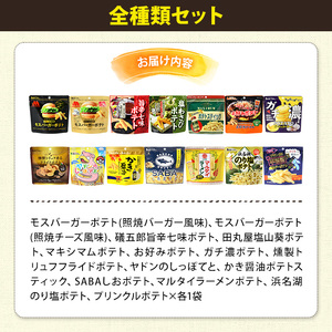 ＜訳あり＞ お試し 訳アリ じゃがスナック 【アソート・全種類セット】 (14袋・1袋最大50g) 簡易梱包 お菓子 おかし スナック おつまみ モスバーガー テリヤキ わさび 七味 チーズ ガーリッ