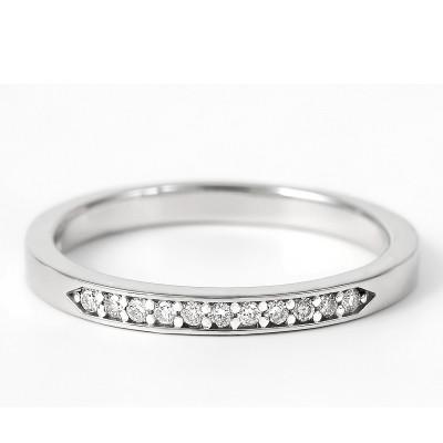 ふるさと納税 大月市 【サイズ:8号】0.08CT マリッジタイプ プラチナ リング R3704DI-P |  | 01