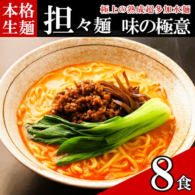 【ふるさと納税】只見生らーめん 8食 【担々麺スープ付】 ラーメン 本格 生麺 太麺 熟成多加水麺 ご当地ラーメン 冷蔵