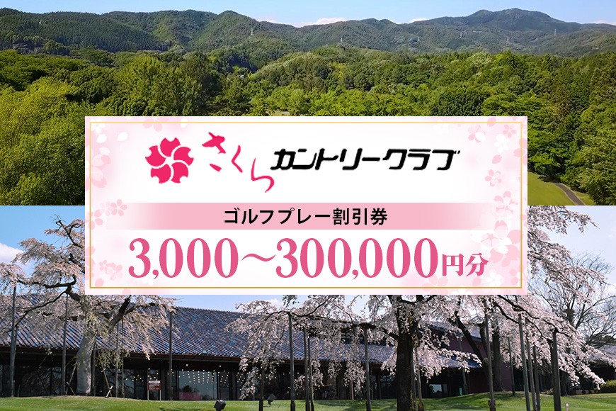 
                  さくらカントリークラブ（ゴルフプレー割引券） 選べる 3,000円分 15,000円分 30,000円分 90,000円分 150,000円分 300,000円分 (13)
                