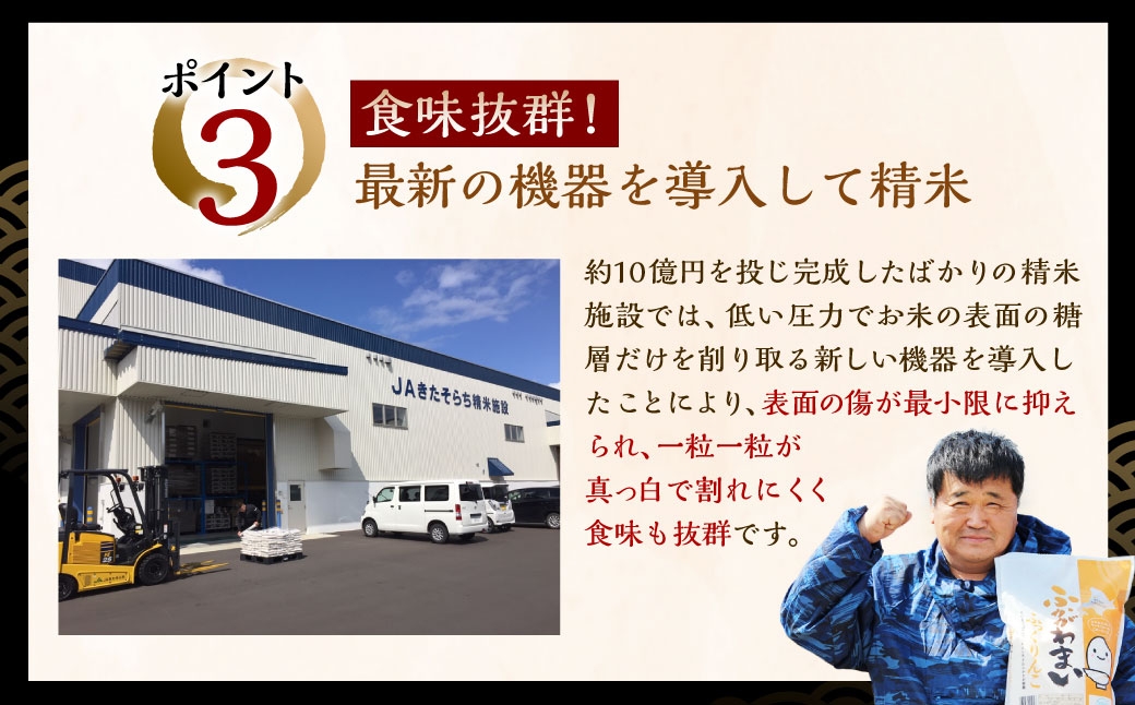 北海道深川産ふっくりんこ普通精米3kg（1kg×3袋）