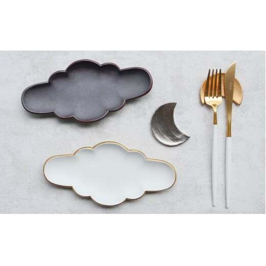 【人気No.1】 有田焼 Cloud×Moon 4点セット 【まるふく】 有田焼 箸置き カトラリーレスト デザート皿 食器セット 有田焼食器セット おしゃれ食器セット デザート皿 かわいいデザート皿