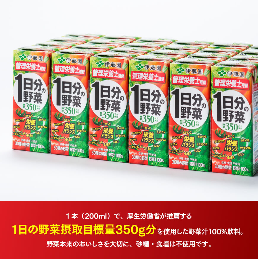 伊藤園 1日分の野菜（紙パック）200ml×48本 【伊藤園 飲料類 野菜ジュース 野菜 ジュース ミックスジュース 飲みもの】[E7343]