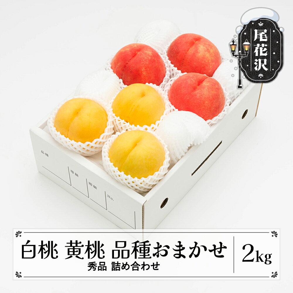 【ふるさと納税】先行予約 もも 白桃 有袋黄桃 秀品 詰め合わせ 品種おまかせ 約2kg (5~9玉) 化粧箱入 令和8年産 2026年産 送料無料 フルーツ 果物 アソート ns-mohot2※沖縄・離島への配送不可