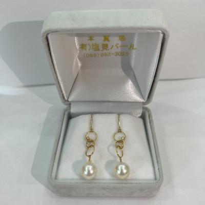 ふるさと納税 時津町 あこや真珠デザインピアス【25-9】