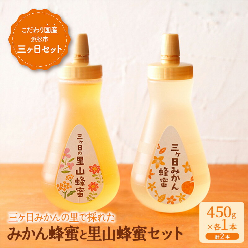【ふるさと納税】三ヶ日みかんの里で採れたみかん蜂蜜と里山蜂蜜セット 450g×2本 はちみつ 蜂蜜 みかん蜂蜜 みかんはちみつ 国産 静岡 浜松市 三ヶ日町