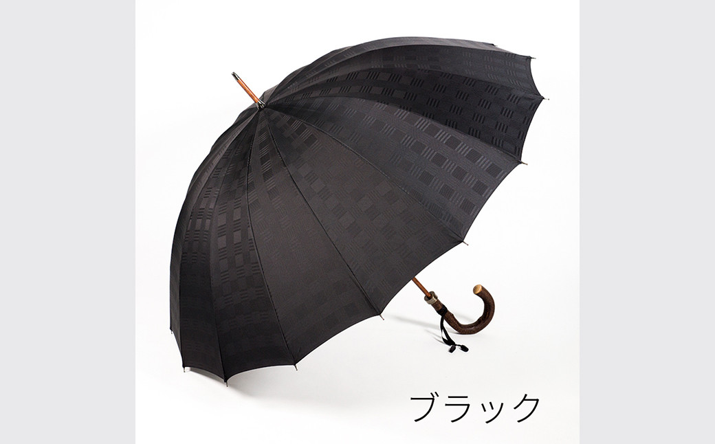 
【前原光榮商店】紳士用雨傘 チェス-ロング-カーボン〈手元：牛本革 〉お名入れ可
