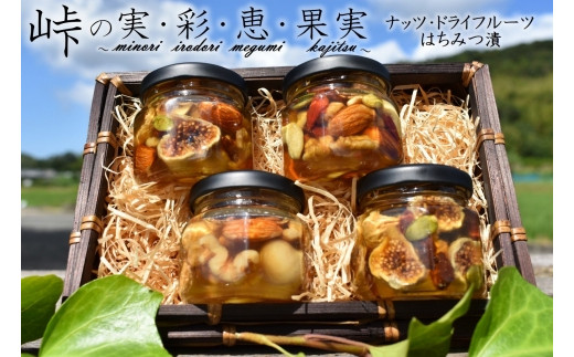 【ギフト用】ナッツ・ドライフルーツの蜂蜜漬4種セット【峠の恵】【峠の彩】【峠の実】【峠の果実】