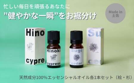 高知県産木材を使った天然成分100％エッセンシャルオイルセット（桧・杉） 高知県土佐市 【有限会社戸田商行】 [BQCA003]