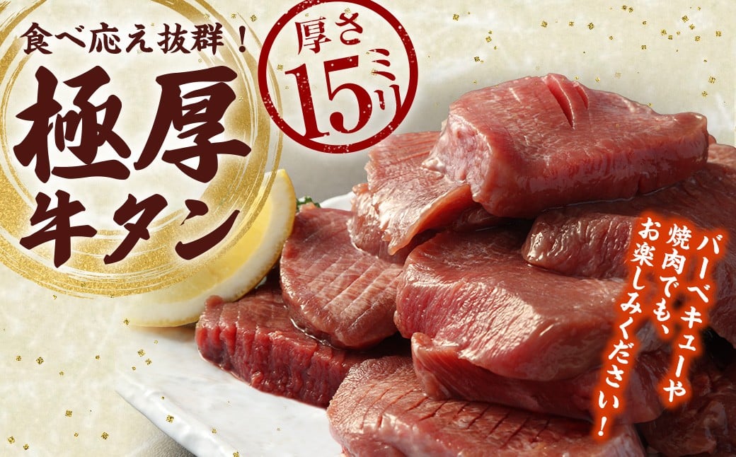 【訳あり】極厚牛タン 約500g×2パック 計約1kg