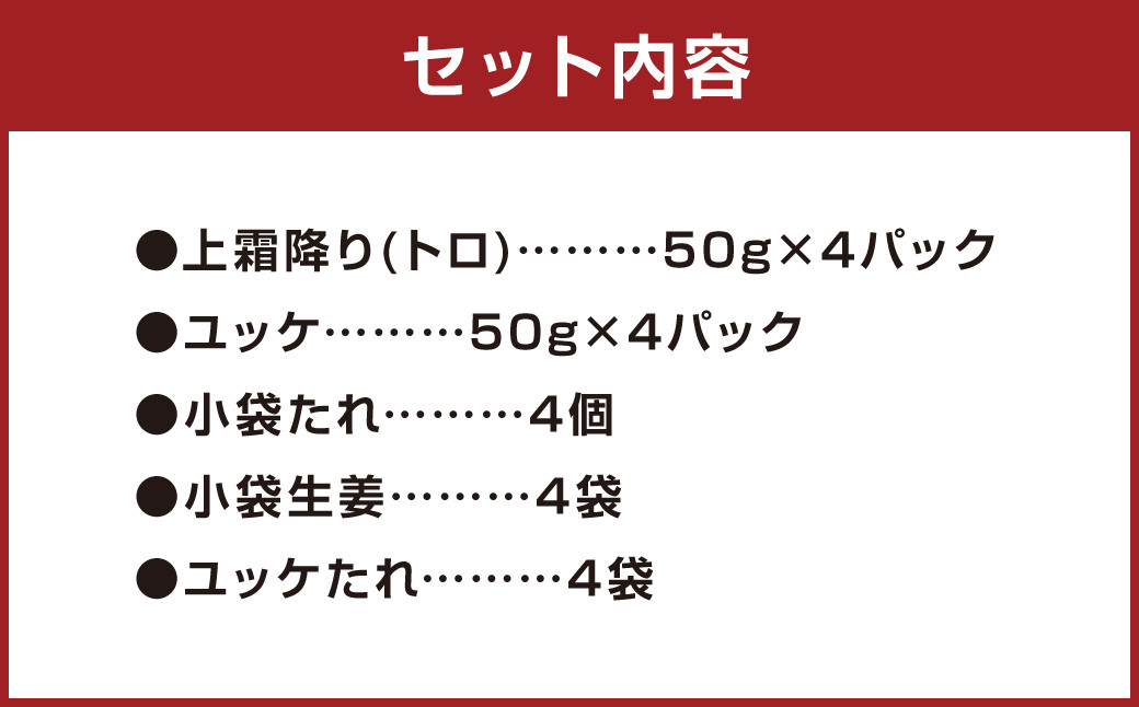 熊本 馬刺し 上霜降り (トロ) 200g＋馬肉ユッケ200g 合計400g セット 馬肉 霜降り ユッケ