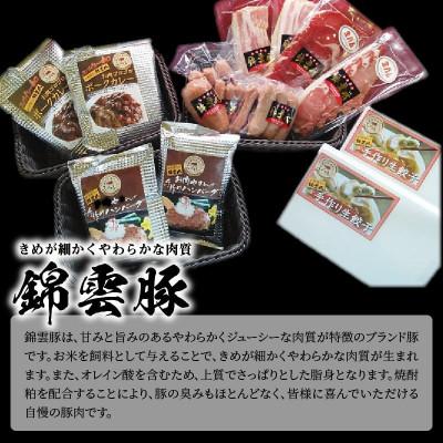ふるさと納税 上毛町 【ブランド豚肉】お米育ちの錦雲豚バラエティギフト(ハム類・餃子・ハンバーグ・カレーのセット) |  | 01