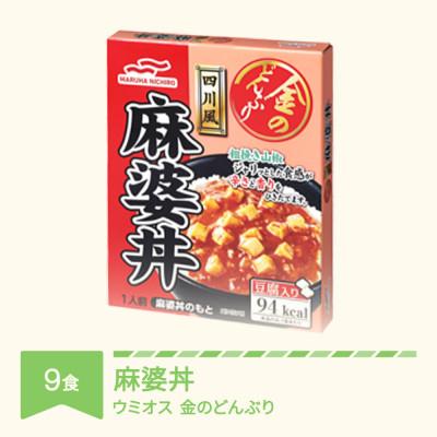 ふるさと納税 村山市 ウミオス 金のどんぶり　麻婆丼 レトルト 丼ぶり 9個