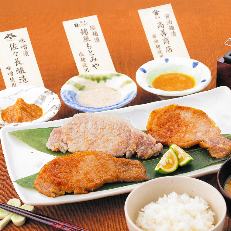 肉 豚肉 小分け 焼肉 食べ比べ 豚ロース肉 味付け 6パック (3種×2) 岩手県産 豚ロース 食べ比べセット (AB033-1)