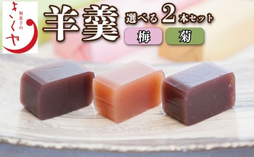 和菓子 羊羹 梅羊羹 菊羊羹 ようかん 2本 セット 詰合せ あんこ 餡子 こしあん お菓子 デザート スイーツ 小豆 茶菓子 お茶請け ギフト 贈答 徳島県 吉野川市