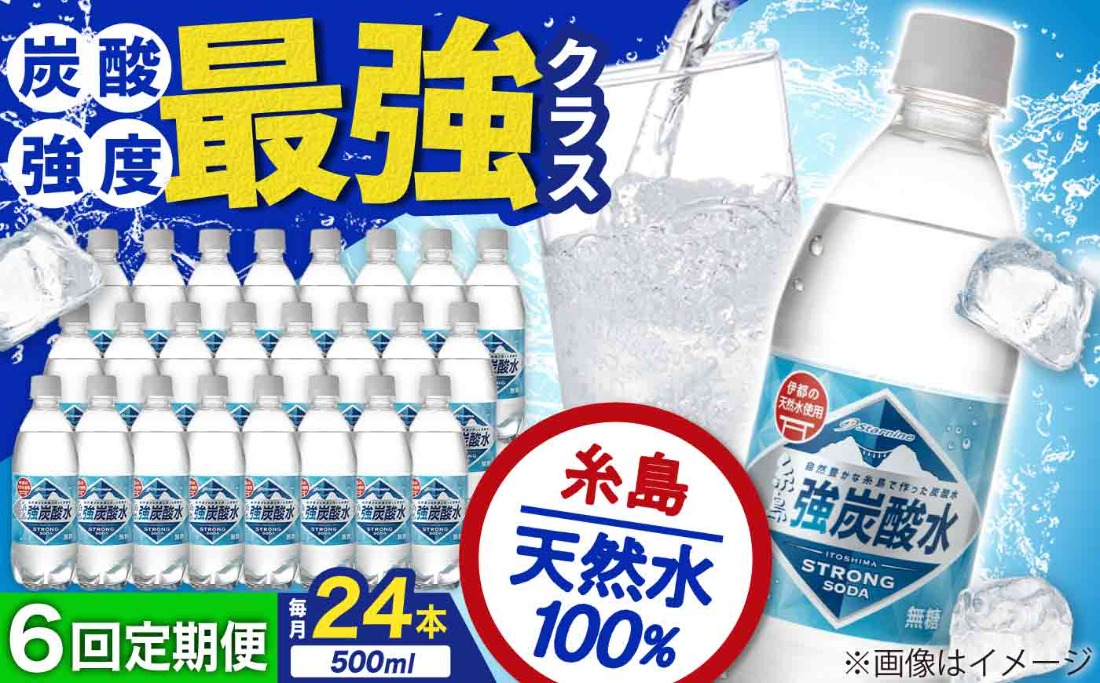 【全6回定期便】強炭酸水 プレーン 500ml × 24本 糸島市 / スターナイン 炭酸水 国産 [ARM010] 炭酸水 500ml 24本 送料無料 プレーン 国産 炭酸 常温