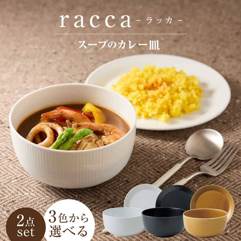 【ふるさと納税】【3色から選べる】 【美濃焼】 miyama.のカレーのうつわ スープのカレー皿 2点セット 瑞浪市 / ミヤマプランニング 食器 皿 ボウル[AZCM059]