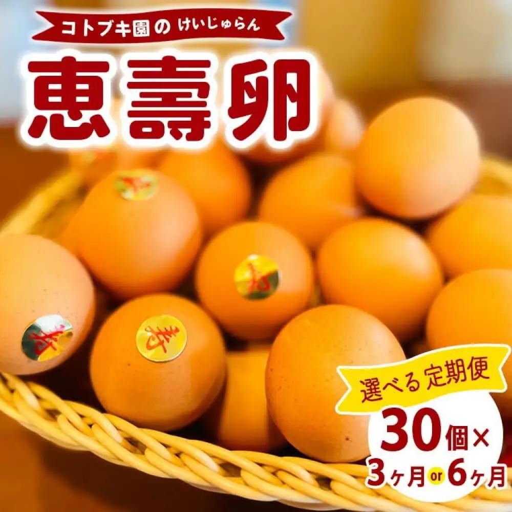 【定期便3ヶ月】当社自慢 恵壽卵 30個入り  タマゴ けいじゅらん 鶏卵 玉子 国産　先行予約受付　　※離島への配送不可｜食品