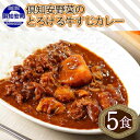 【ふるさと納税】倶知安 牛すじカレー 北海道 計5個 中辛 レトルト食品 加工品 牛すじ 牛肉 野菜 じゃがいも お取り寄せ グルメ スパイシー スパイス 【お肉・牛肉・加工食品】　【倶知安町】