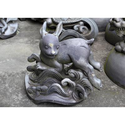 ふるさと納税 平群町 瓦職人手作り　「波乗り兎」の隅蓋