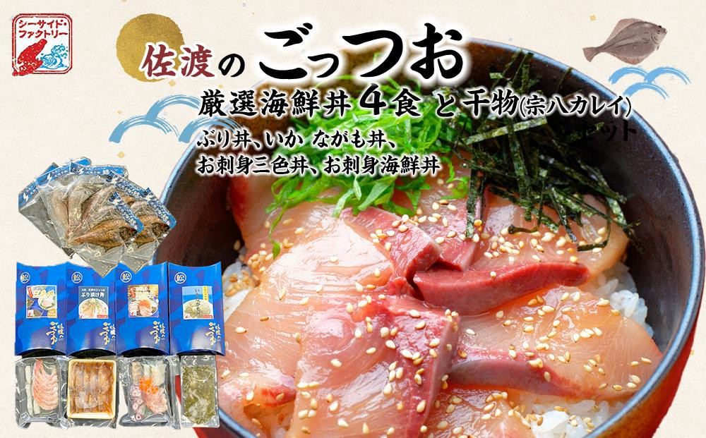 
            佐渡のごっつお　厳選海鮮丼4食・干物セット
          