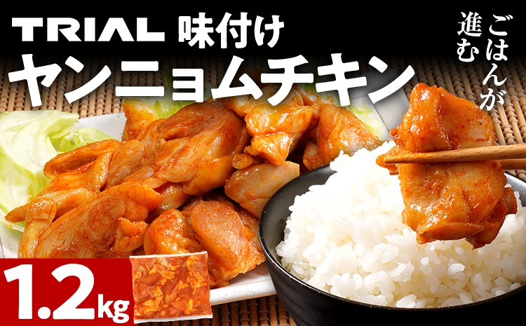 ヤンニョムチキン 1.2kg 味付き タレ漬け 甘辛 鶏肉 モモ 冷凍 簡単調理 惣菜 おかず お取り寄せ グルメ 福岡