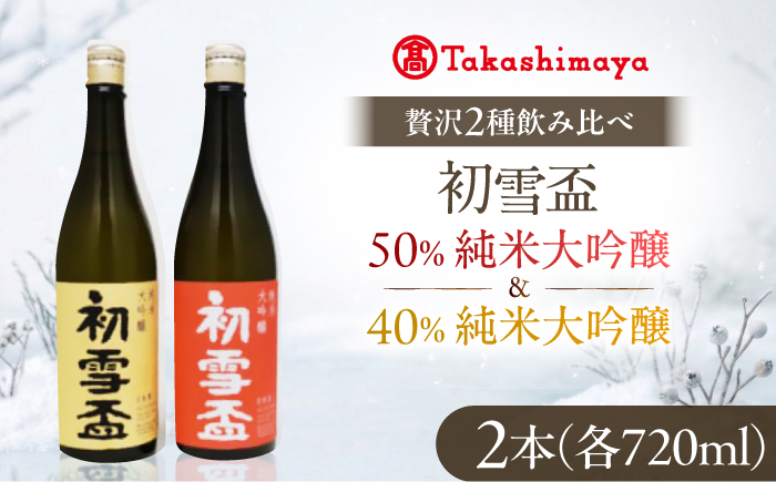 日本酒セット 初雪盃 40％純米大吟醸・50％純米大吟醸セット720ml 各1本 / 日本酒セット 山田錦 純米大吟醸酒 飲み比べ 地酒 清酒 / 愛媛県砥部町/株式会社高島屋 [BJCM017]