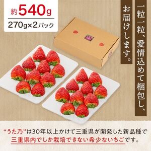 【イオンいなべ農場からお届け!】いちご「うた乃」約270g×2パック【配送不可地域：離島】【1670978】