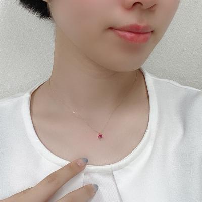 ふるさと納税 山梨県 【宝石の街 山梨甲府】K18イエローゴールド ビルマ産ラウンドルビー(0.25ctUP)ペンダント |  | 02