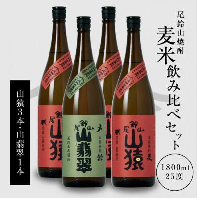 ふるさと納税 木城町 焼酎尾鈴山(山猿3本・山翡翠1本)各1,800ml