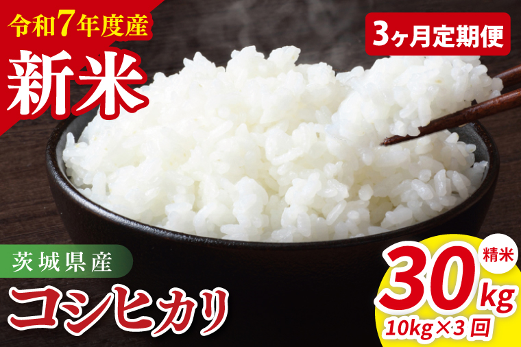 【先行予約】【3ヶ月定期便】令和7年産 茨城県産コシヒカリ　精米　10kg（5kg×2）【お米 米 こしひかり ごはん 茨城県】（85-96）