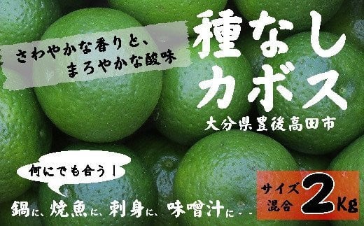 
            種なしカボス2kg（サイズ混合）
          