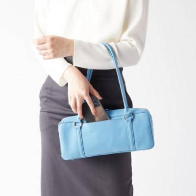 ふるさと納税 御代田町 【濱野皮革工藝 HAMANO バッグ】フロット サイドボストン(スカイブルー) |  | 01
