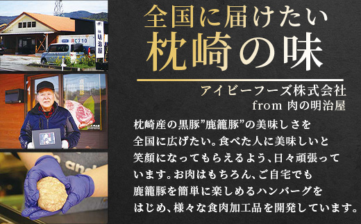 ハンバーグ・ソーセージ・ハム・焼豚【合計1.3kg】枕崎産黒豚 B3-4【配送不可地域：離島】