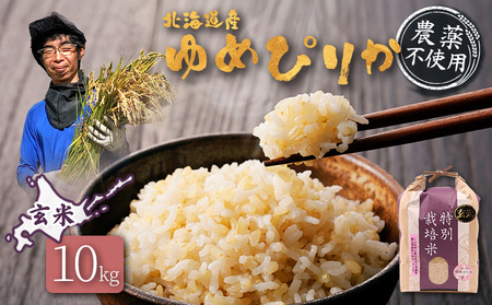 【2025年産】北海道産 特別栽培米 ゆめぴりか 玄米 10kg（無化学肥料・農薬不使用）【25140】