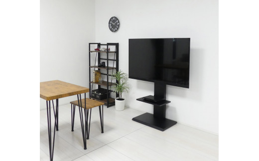壁掛け風アングルテレビ台 ハイ ブラック